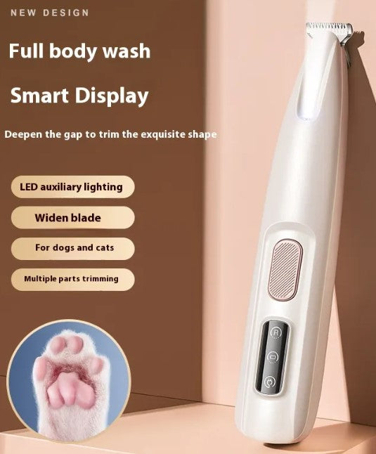 Pet Paw Trimmer with LED Light — Rechargeable & Waterproof