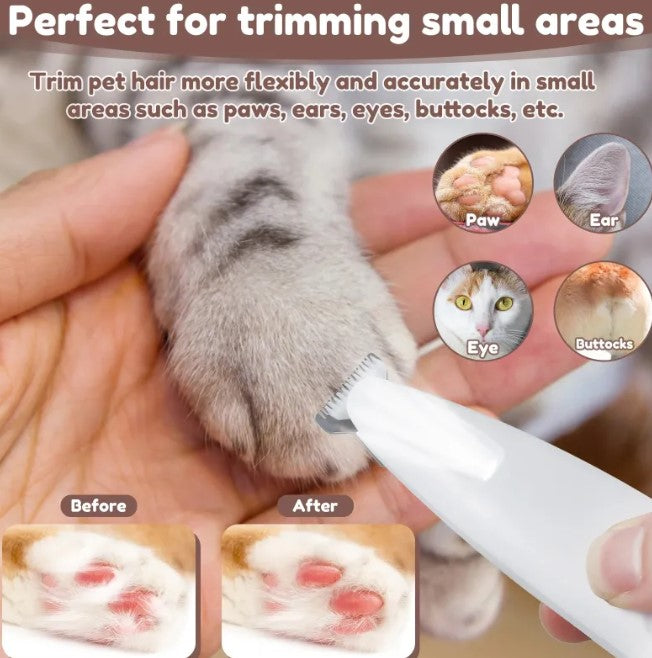 Pet Paw Trimmer with LED Light — Rechargeable & Waterproof