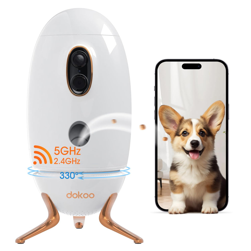 Pet Camera with Treat Dispenser — 2K HD, 330° View, 2-Way Audio