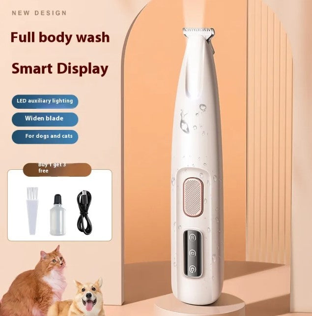 Pet Paw Trimmer with LED Light — Rechargeable & Waterproof